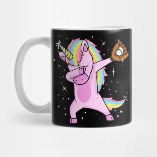 Dabbing Unicorn Catching a Baseball - Softball Humorous Dab Gift Shirt Mug